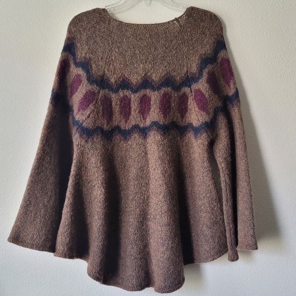 Anthropologie Sleeping on Snow Mohair Wool Sweater Brown Sparkle Flowy - Picture 2 of 9